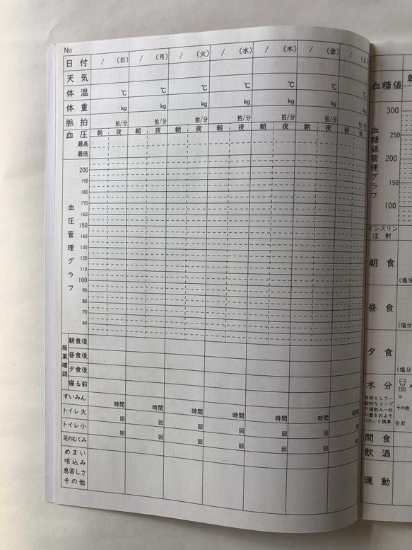 (セール)健康管理ノート　糖尿病ケア用 5冊セット 6枚目の画像