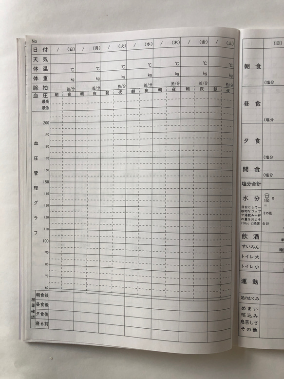 (セール)健康管理ノート　高血圧ケア用　血圧手帳　5冊セット　 6枚目の画像