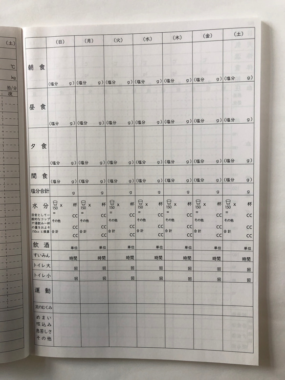 (セール)健康管理ノート　高血圧ケア用　血圧手帳　5冊セット　 7枚目の画像