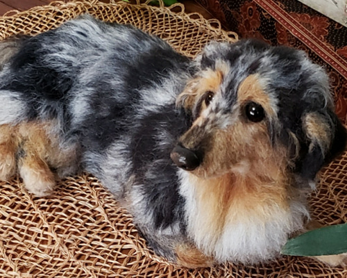 える様　オーダー専用　羊毛フェルト　犬　ミニチュアダックス　パピヨン　ミックス える様 オーダー専用 羊毛フェルト 犬 ミニチュアダックス