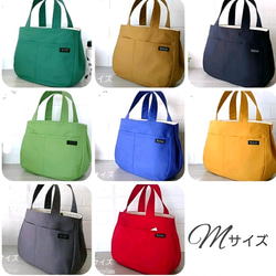 【カラー選べます】帆布 ころんとバック(2way・2ポケット) Mサイズ＊受注制作＊持ち手長さ変更可能 1枚目の画像