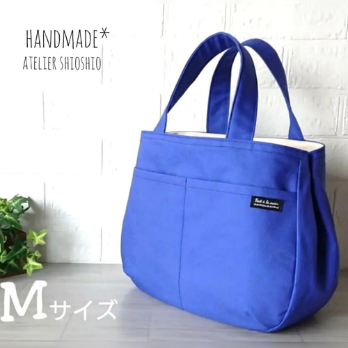 カラー選べます】帆布 ころんとバック(2way・2ポケット) Mサイズ＊受注制作＊ トートバッグ shioshio 工房  通販｜Creema(クリーマ) 12076516
