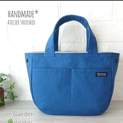 【カラー選べます】帆布 ころんとバック(2way・2ポケット)  Ｓサイズ＊受注制作＊持ち手の長さ変更可能　　　　 4枚目の画像