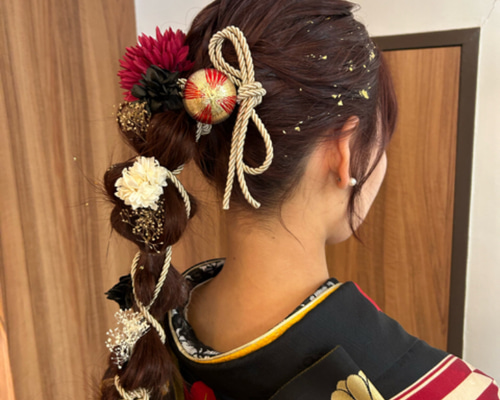 グリーンイエロー♡金箔付♡髪飾り ヘッドドレス 前撮り 成人式 卒業式 七五三 グリーンイエロー♡金箔付♡髪飾り ヘッドドレス 前撮り 成人式