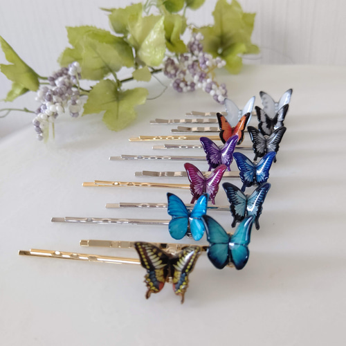 【美品】オルガブランカ　蝶々　ヘアピン KAPULI PIN(カプリピン)(オフ)orgablanca(オルガブランカ