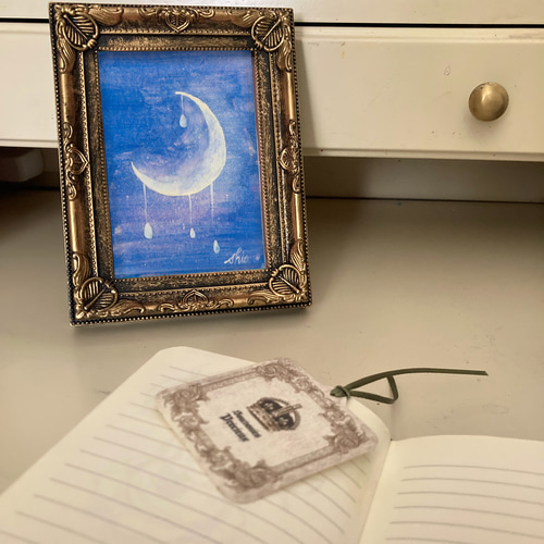 ミニ日本画 月のしずく 原画 絵画 紫苑工房 通販 12078199