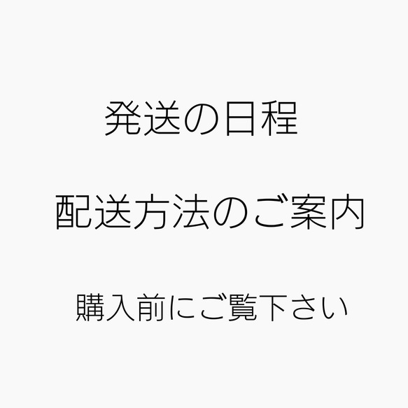 発送の日程、配送方法についてのご案内＊ 1枚目の画像