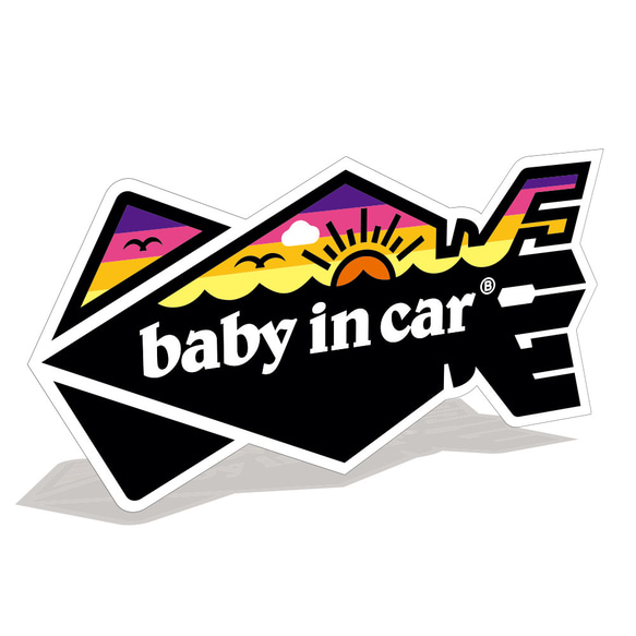 【マグネット】BABY IN CAR マグネット カーマグネット フィッシング イカ ベビーインカー 1枚目の画像