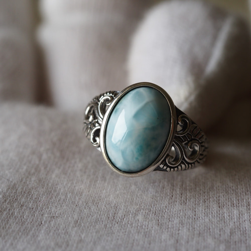 SV925 ラリマー　オーバル　フリーサイズリング　16.8×13㎜ SV925 ラリマー オーバル フリーサイズリング 16.8×13㎜