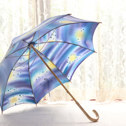 手描き晴雨兼用日傘『月夜の雨』 9枚目の画像