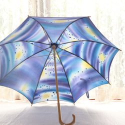 手描き晴雨兼用日傘『月夜の雨』 11枚目の画像