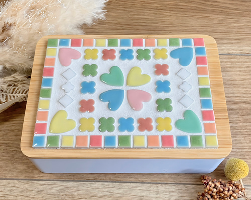 鏡つき！メイクボックス/ドレッサーボックス パステルカラー 美濃焼