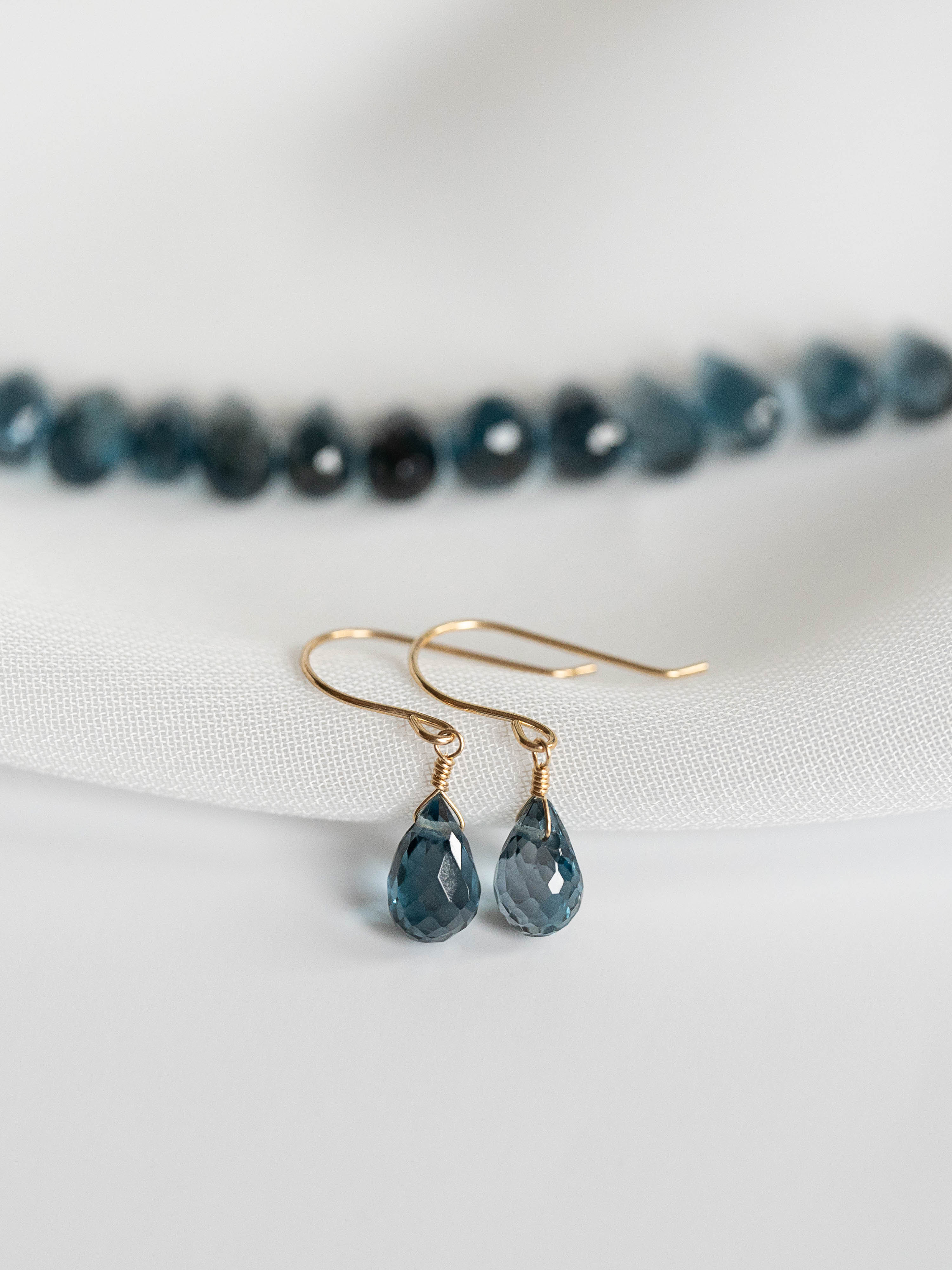 ロンドンブルートパーズS ドロップ ピアス