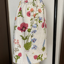リネン100%  ショートパンツ　麻花柄プリント 10枚目の画像