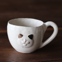【動物マグカップ】三毛猫　　（受注生産） 4枚目の画像
