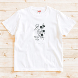 半袖Tシャツ『アサガオ観察・男子』メンズ レディース ホワイト 2枚目の画像