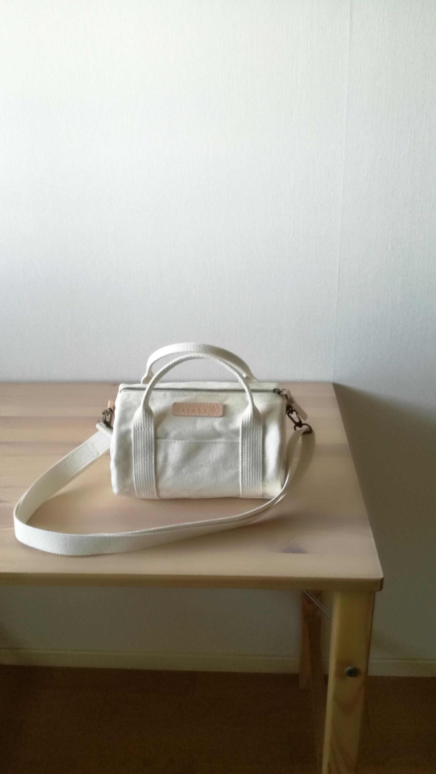 ☆しっかり帆布☆の2wayドラムポシェット　【きなり】