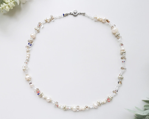 【上品パールと美しいガラスビーズ♪】◆CHANEL◆ネックレス 大きめパールが可愛い♪【CHANEL】パール ネックレス CCロゴ