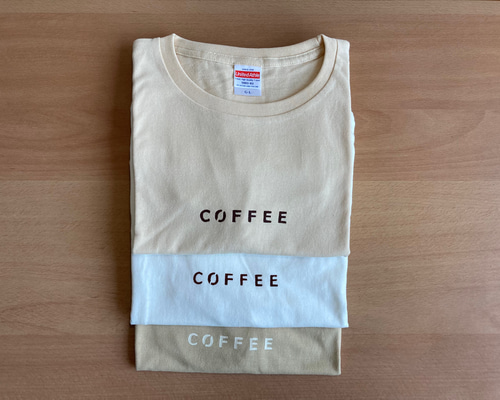 送料無料+COFFEE 大人Tシャツ ロゴ シンプル 3.ライトベージュ T