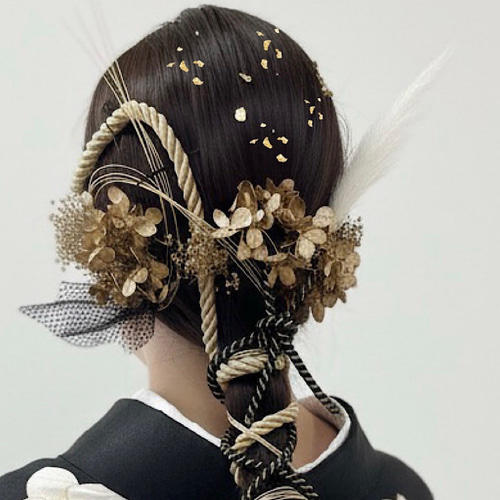 成人式 髪飾り 成人式髪飾り 水引き髪飾り クールブラック 水引 卒業式