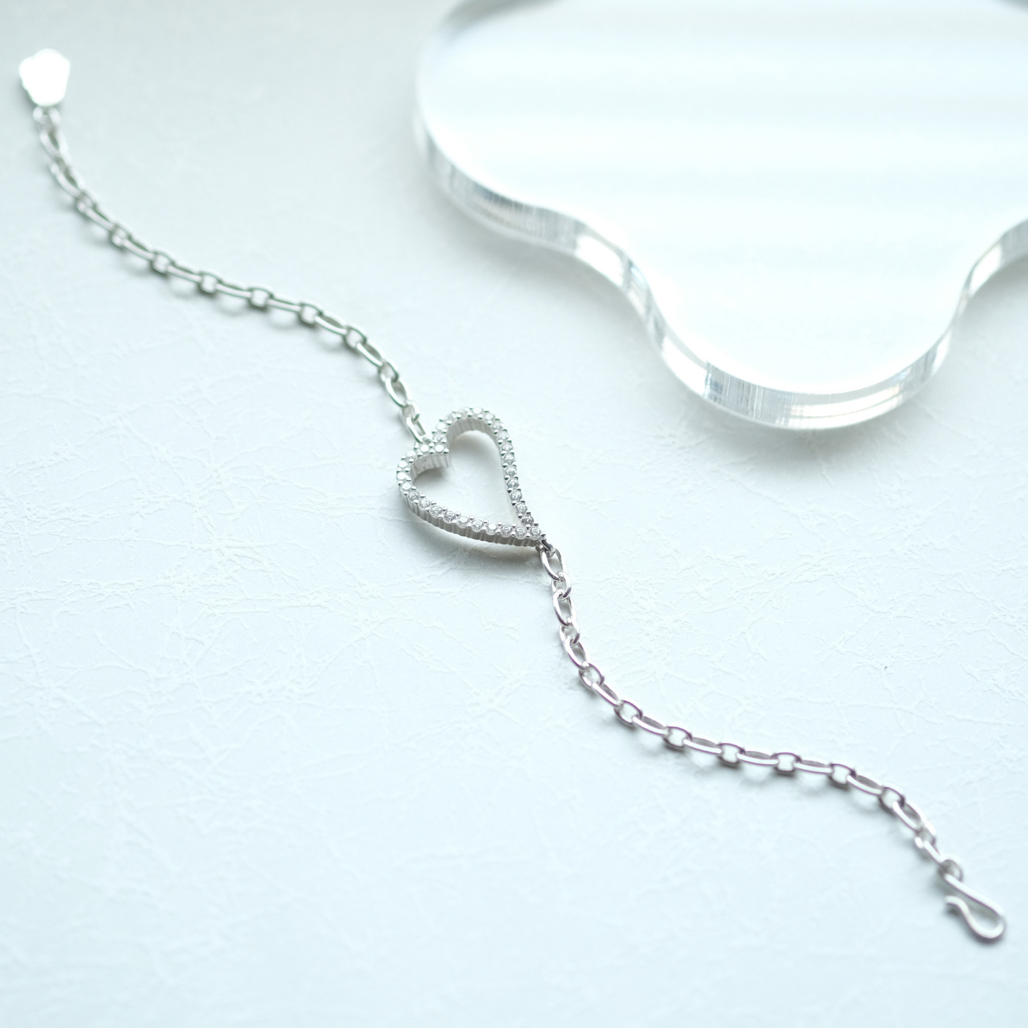 ストーン ハート ブレスレット シルバー925