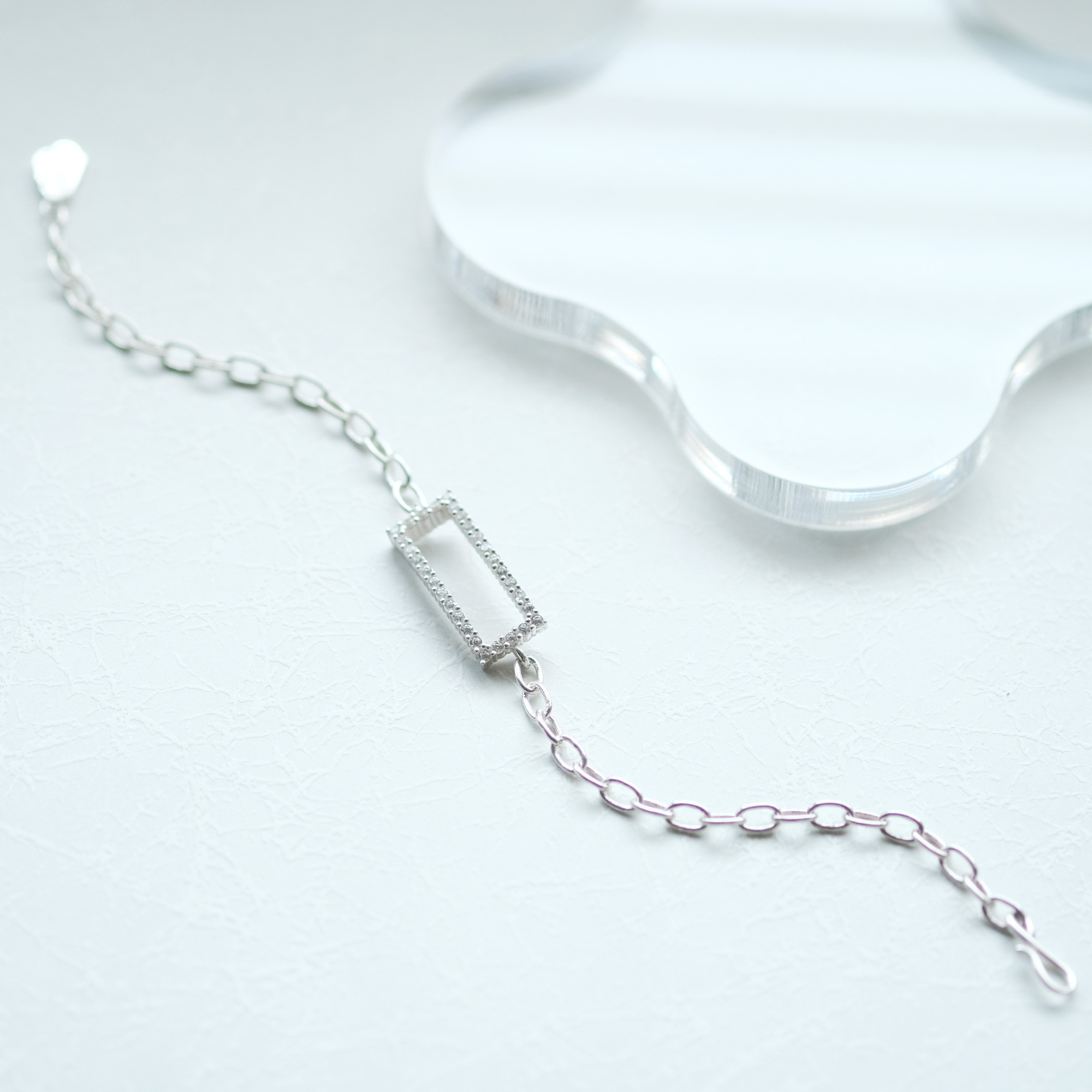 ストーン スクエア ブレスレット シルバー925