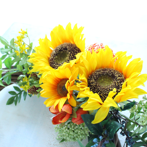Botanical Sun Flower Wreath〜Lsize 35㎝×70㎝ 3枚目の画像