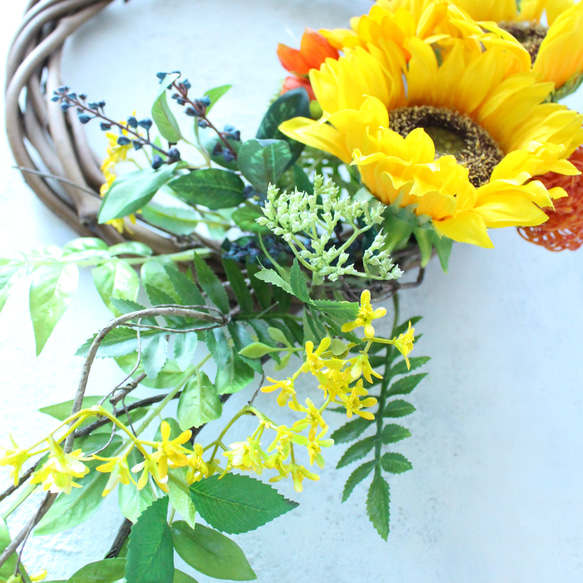 Botanical Sun Flower Wreath〜Lsize 35㎝×70㎝ 5枚目の画像