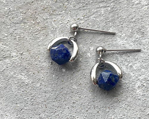 619 天然石　ラピスラズリ　6㎜　瑠璃　ピアス　イヤリング 2828615b7392f555ed7bfee9cf6062
