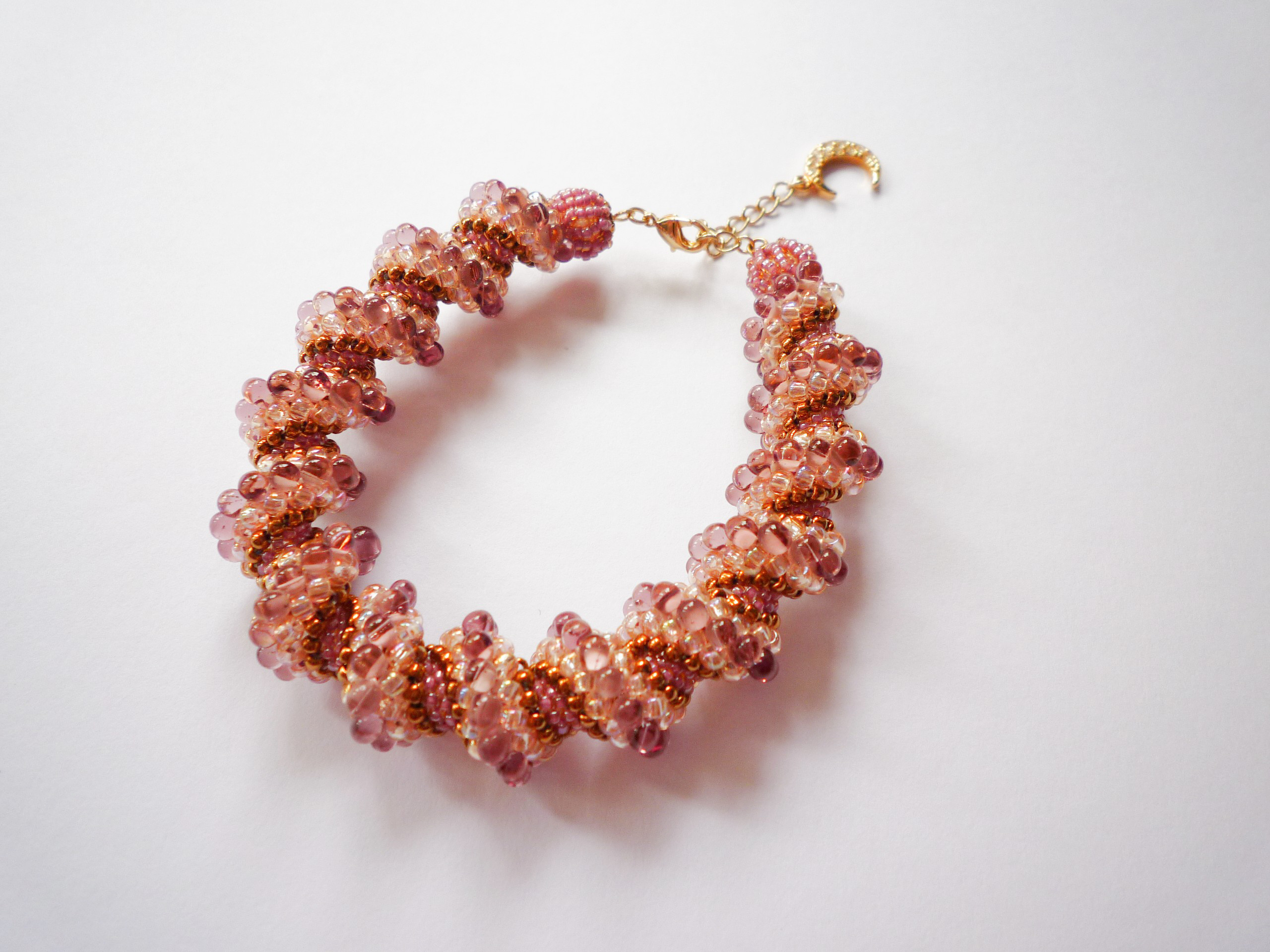 セリーニスパイラルブレスレット(ライトアメジスト)☘4層編み