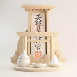 神棚《太陽》神具３点セット　壁掛け可　　極小　神棚　モダン　コンパクト　御札立て　鳥居　 1枚目の画像