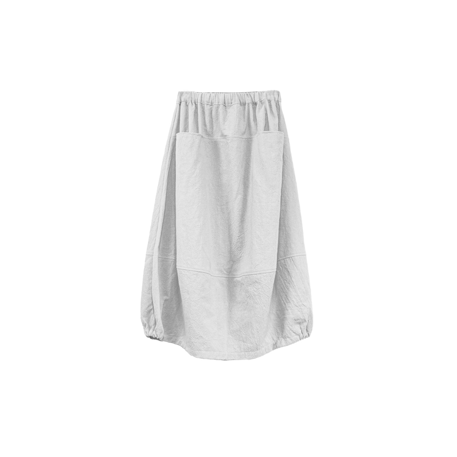 透け感無し×大人も似合う　裾ゴムバルーンスカート（綿麻／全10色）