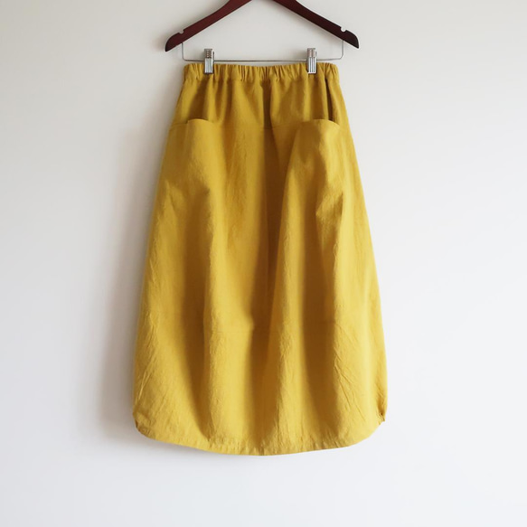 丈夫な綿麻・透け感なし❣裾ゴムバルーンスカート（フリー／全11色） 15枚目の画像
