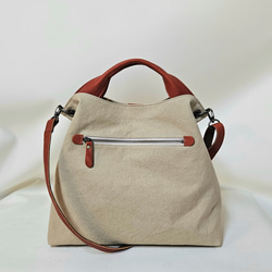 日本製 Zess fino 国産 トートバッグ ショルダーバッグ 本革使用2WAY パラフィン、バイオ加工Ｂ×Ｂ 4枚目の画像