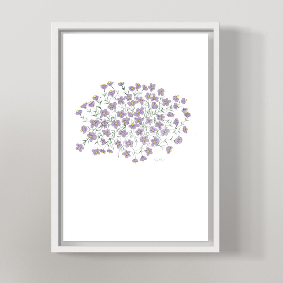 早い者勝ち❗手作り額付アクリル画　原画「花より団子ニャンコ、花を観る」 手作り額付きシルクスクリーン応用絵画「花より団子ニャンコ、花