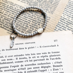 北投石 細身 天然石 ブレスレット Olivia c705 4枚目の画像