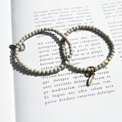 北投石 細身 天然石 ブレスレット Olivia c705 1枚目の画像