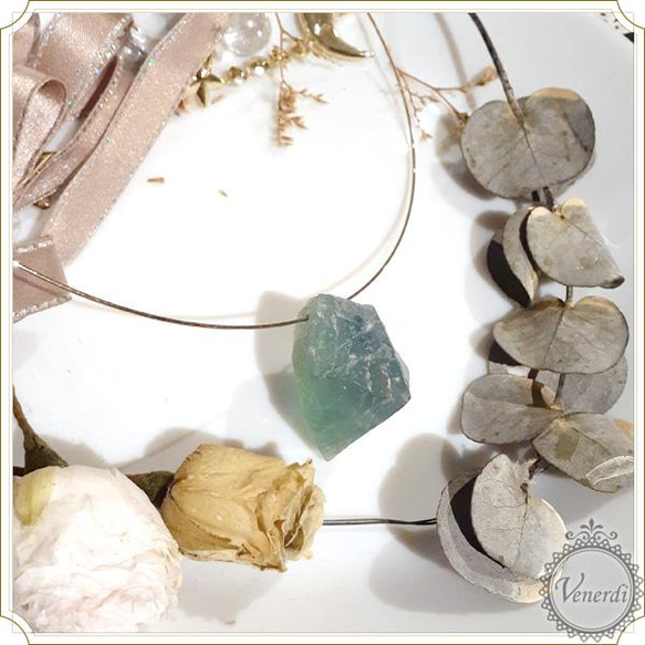 送料無料 天然石 フローライト リング チョーカー 緑蛍石 ネックレス  