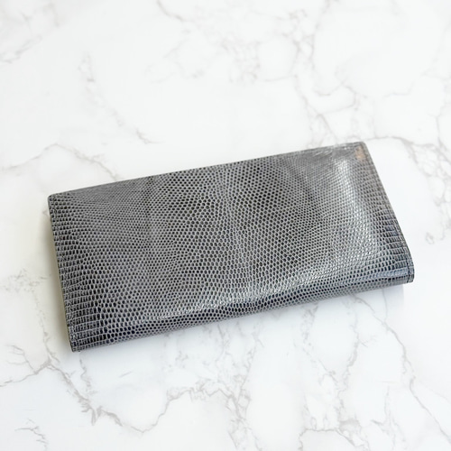 日本製 上質 リザード ロングウォレット 長財布 トカゲ革 エキゾチック