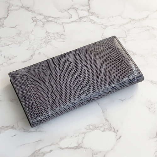 日本製 上質 リザード ロングウォレット 長財布 トカゲ革 エキゾチック