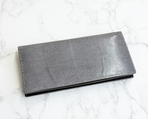 日本製 上質 リザード ロングウォレット 長財布 トカゲ革 エキゾチック