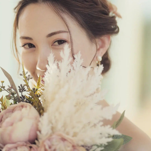 受注制作ブライダルクラッチブーケ 受注制作* ドライフラワー風 ピオニー クラッチブーケ シャビーシック