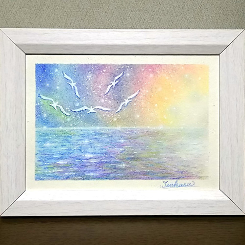 絵画　オーロラ　A4サイズ　額なし　原画 絵画 オーロラ A4サイズ 額なし 原画 - メルカリ