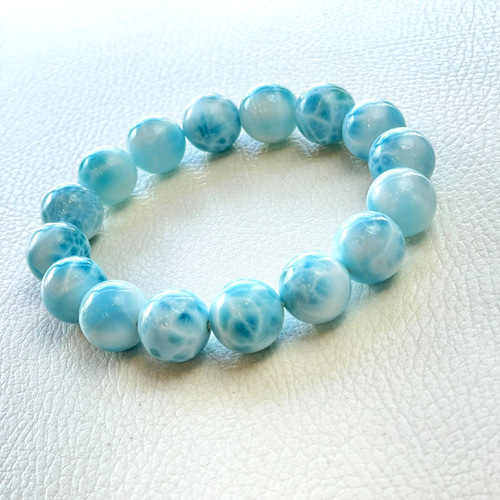 【極上,美品】ラリマーブレスレット　希少　天然　ブルーペクトライト ラリマー（ブルー・ペクトライト） ブレスレット 19.0㎜ 5A