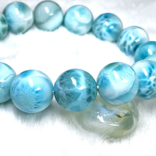 【極上,美品】ラリマーブレスレット　希少　天然　ブルーペクトライト 極上,美品】ラリマーブレスレット 希少 天然 ブルーペクトライト