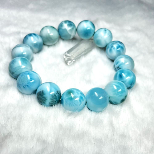 最高の一品】現品一点物 ラリマー ブレスレット 16ミリ 93g