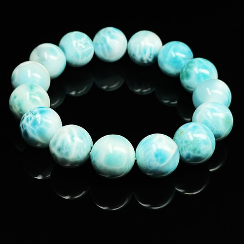 ラリマーブレスレット16ミリ 最高の一品】現品一点物 ラリマー ブレスレット 16ミリ 93g