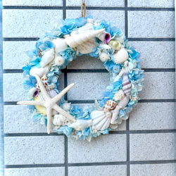 ☆海色サマーリース②☆珊瑚や貝殻にヒトデをたっぷり使ったマリンリース★ 6枚目の画像