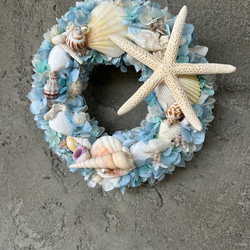 ☆海色サマーリース②☆珊瑚や貝殻にヒトデをたっぷり使ったマリンリース★ 10枚目の画像