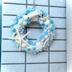 ☆海色サマーリース②☆珊瑚や貝殻にヒトデをたっぷり使ったマリンリース★ 8枚目の画像